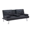 NicBex Modern Leather Tufted Loveseat Sofa Couch with Foldable Cup Holder & Sturdy Legs,2-Seat Lounge Sofa for Living Room,Apartment - 2 of 4