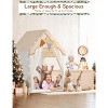 Etokfoks Kids 2 in 1 Play Tent with Enclosure Padded Mat and String Lights Large Indoor Outdoor Playhouse for 4 to 5 Kids 69 x 39 x 53 Inch 1 Piece - 4 of 4