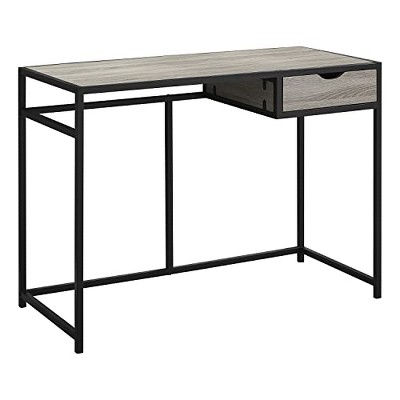 Monarch Specialties Computer Desk Home Office Laptop Storage Drawer 42InchL Work Metal Laminate Brown Black Contemporary Modern
