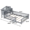 CAVINAS Full Size Wood Montessori Bed with Bookcases and Blackboards,Floor Bed with Guardrails and Storage Headboards,Toddler Bed for Bedroom - 3 of 4