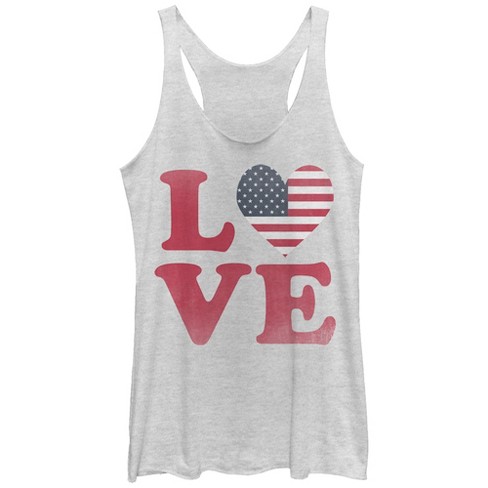 Women's Lost Gods Fourth Of July Love Racerback Tank Top : Target