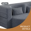 Modern Floor Sofa with 2 Pillows,Convertible Teddy Fabric Foam-Filled Sleeper Sofa Bed,15" Full Size Folding Mattress - Leovsnove - 4 of 4