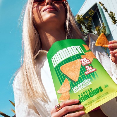Legendary Foods Gluten Free and Keto Friendly Popped Protein Chips - Jalapeno Cheddar - 5.1oz/4ct
