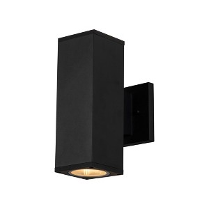 C Cattleya 2-Light Matte Black Die-Cast Aluminum Rectangular Outdoor Wall Light - 1 of 4