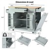 OUTSUPPLY Kitchen Island with Trash Storage, 3 Drawers, 5 Wheels, Adjustable Shelves - 2 of 4
