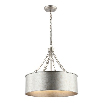 Adison Silver Industrial Drum Chandelier