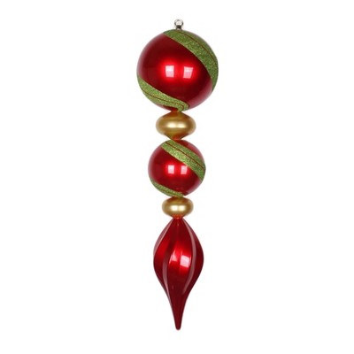 Vickerman 30.5" Red, Gold and Lime Jumbo Finial Ornament with Candy and Glitter Finishes