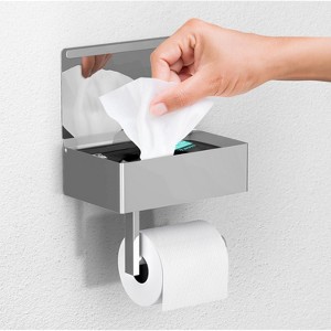 Matte Black Toilet Paper Holder - Wall Mount Modern Roll Holder for Bathroom - 1 of 4