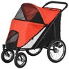 PawHut Pet Stroller for M L-Sized Dogs and Cats, Easy Fold Dog Stroller with Storage Bags, Washable Cushion, Safety Leash, for Outdoor Travel - 4 of 4