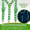 4E's Novelty St. Patrick's Day Glow-in-the-Dark Set: Suspenders, Shot Glass, Shamrock Glasses, Bowtie. Perfect Accessories for Leprechaun Costumes - 2 of 4