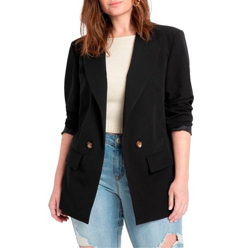 Eloquii Women's Plus Size Long Relaxed Blazer : Target