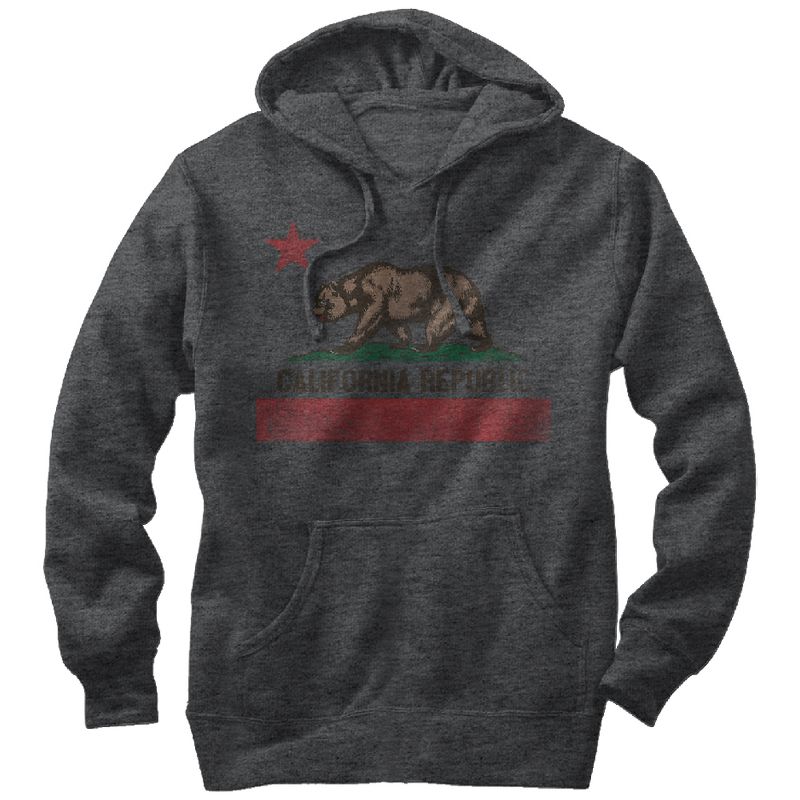 Men's Lost Gods Distressed California Flag Pull Over Hoodie, 1 of 4