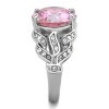 Slickblue Women’s Ring, Silver, Large Rose CZ Center, Decorative Pave Design, Polished Stainless Steel, Sizes 5-10 - 4 of 4