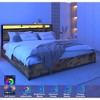 King Size Bed Frame with Storage Headboard and Charging Station - 2 of 4