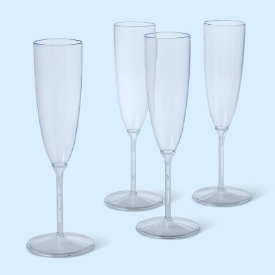 4ct 4.5oz NYE Champagne Flute Glasses - Spritz&#8482;
