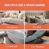 End Table with Rolling Wheels, C Shaped Side Table for Couch, TV tray Table with 2-layer Storage Shelves for Small Spaces, Living Room - 2 of 4