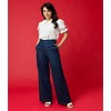 Unique Vintage Women's High Waist Wide Leg Tab Pants Denim - 3 of 3