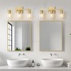 DORESshop 3-Light Modern Gold Bathroom Wall Sconce with E26 Bulb Socket and Clear Glass Shades for Vanity, Bedroom, Living Room, and Dressing Areas - 3 of 4