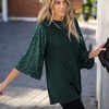 Amaryllis Women's Long-Sleeve Mixed Floral Fabric Top Boat Neck Stylish Versatile - 3 of 4