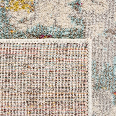 Grey and Gold Round Synthetic Flat Woven Area Rug