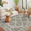 TackView Vintage Rug Irregular Medallion Area Rug Ultra-Thin Non Slip Floral Print Indoor Mat for Living Room Dining Room Bedroom - 3 of 4