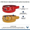 CTM Women's Adjustable Smooth Leather Dress Belt Set - 2 of 4