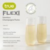 True Flexi Champagne Flutes, Clear Plastic Tumblers, Flexible Stemless Wine Glasses, 8 Ounces, Outdoor Drinkware, Clear, Set of 2 - 2 of 4