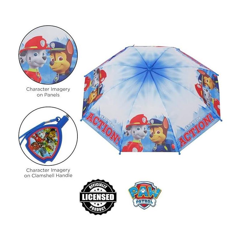 Paw Patrol Raincoat and Umbrella Set, Kids Ages 2-7 (Light Blue), 4 of 7