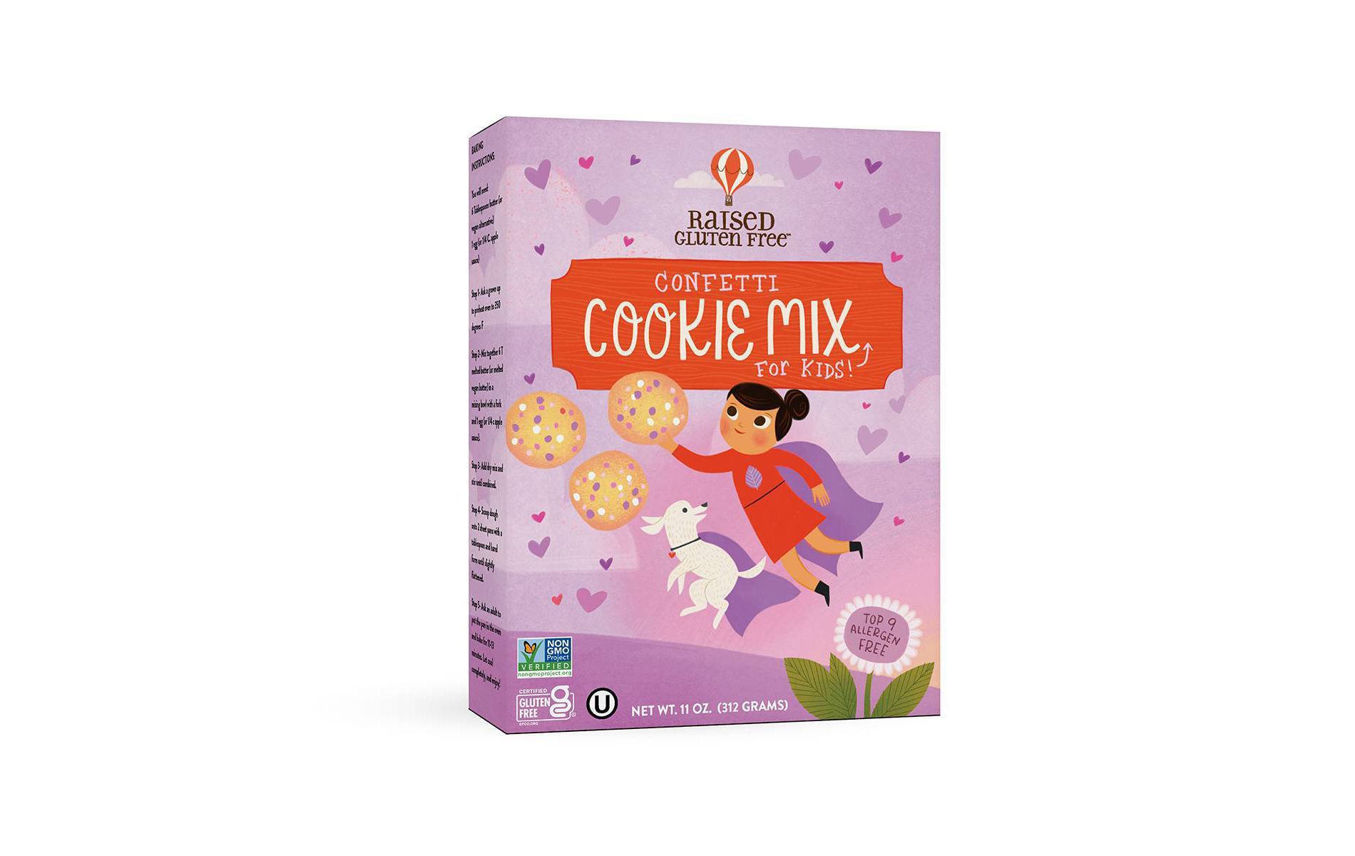Raised Gluten Free Confetti Cookie Mix with Valentine Cards Printed on Box - 11oz