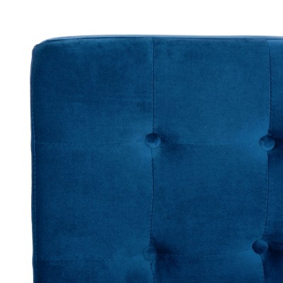 Sapphire Blue Velvet Upholstered Side Chair with Chrome Legs