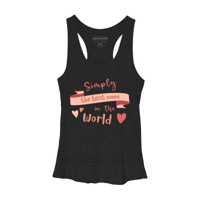 Women's Design By Humans Mother's Day Simply the Best Mom Banner By BoogieCreates Racerback Tank Top