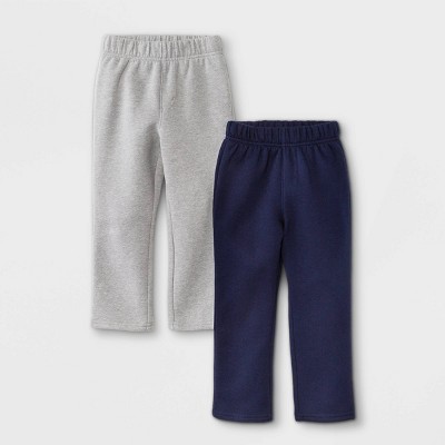NWT GAP 2-Pack Pull-On Joggers Soft Pants Heather Gray & Blue Toddler Boys 2T 5T