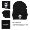 Ghostface Embroidered Face Logo On Black  Cuff Beanie - 2 of 4