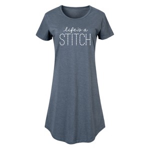 Women's - Instant Message - Lifes A Stitch Graphic T-shirt Dress - 1 of 4
