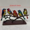 Modern Colorful Birds Ornament, Acrylic Tabletop Bird Figurine, Stained Birds On Branch Decor for Living Room, Bedroom, Desktop, Cabinets, Garden - 3 of 4