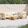 vidaXL Patio Lounge Set with Cushions - 6 Piece Solid Wood Acacia Garden Furniture for Outdoor/Patio Deck - Brown Cream - 2 of 4
