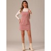 INSPIRE CHIC Women's Adjustable Strap Pinafore Bib Corduroy Overalls Floral Dress - 3 of 4