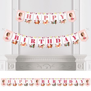 Big Dot of Happiness Run Wild Horses - Pony Birthday Party Bunting Banner - Party Decorations - Happy Birthday - 1 of 4
