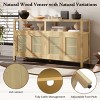 Bohemian Rattan Sideboard Buffet Cabinet with Adjustable Shelves, 60" Storage for Dining Living Room-3irtyhousy - 2 of 4