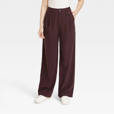 A New Day Women's High-Rise Wide Leg Pants Size 16 Brown