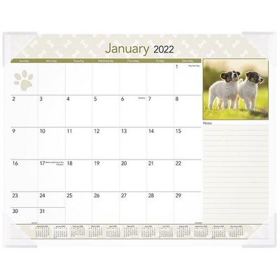 AT-A-GLANCE 2022 17" x 21.75" Monthly Calendar Puppies Multicolor DMD166-32-22