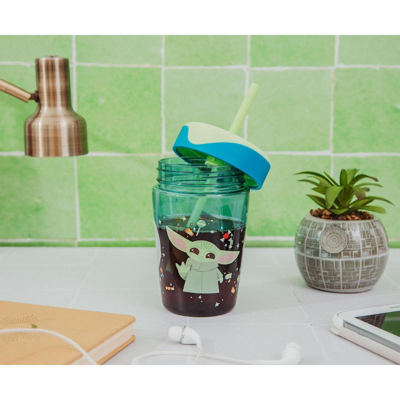 Silver Buffalo Star Wars: The Mandalorian Grogu Kids Spill-Proof Tumbler With Straw | 18 Ounces, 5 of 10