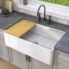 33 in. Farmhouse Sinks for Kitchens Single Bowl Fireclay Sink White Workstation Kitchen Sinks Reversible Farmhouse Sinks - 4 of 4