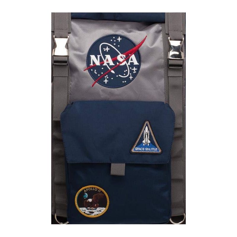 NASA Backpack Meatball Logo Roll Top Built Up Space Laptop Bag Blue, 3 of 4