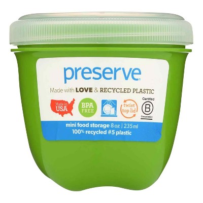 LunaLulinlk Preserve Mini Food Storage Container - Apple Green - Case Of 12 - 8 Oz