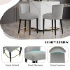 Set of 2 Upholstered Counter Stools Bar Stools Dining Chairs Accent chairs Armless Chairs Pub Kitchen Stools with Footrest, Beige/Gray-ModernLuxe - 2 of 4
