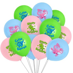 Treasures Gifted Girl Dinosaur Balloon Bouquet - Girl Dinosaur Party Supplies - 24 Pack - 1 of 1