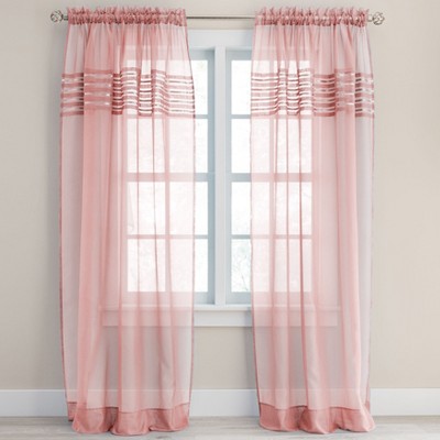 BrylaneHome BH Studio Sheer Voile Pleated Rod-Pocket Panel