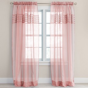 BrylaneHome BH Studio Sheer Voile Pleated Rod-Pocket Panel - 1 of 4