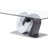 47" Coffee Table with Glass Top, Pedestal Style Base and Two-Tone Design for Living Room or Modern Interiors - 4 of 4